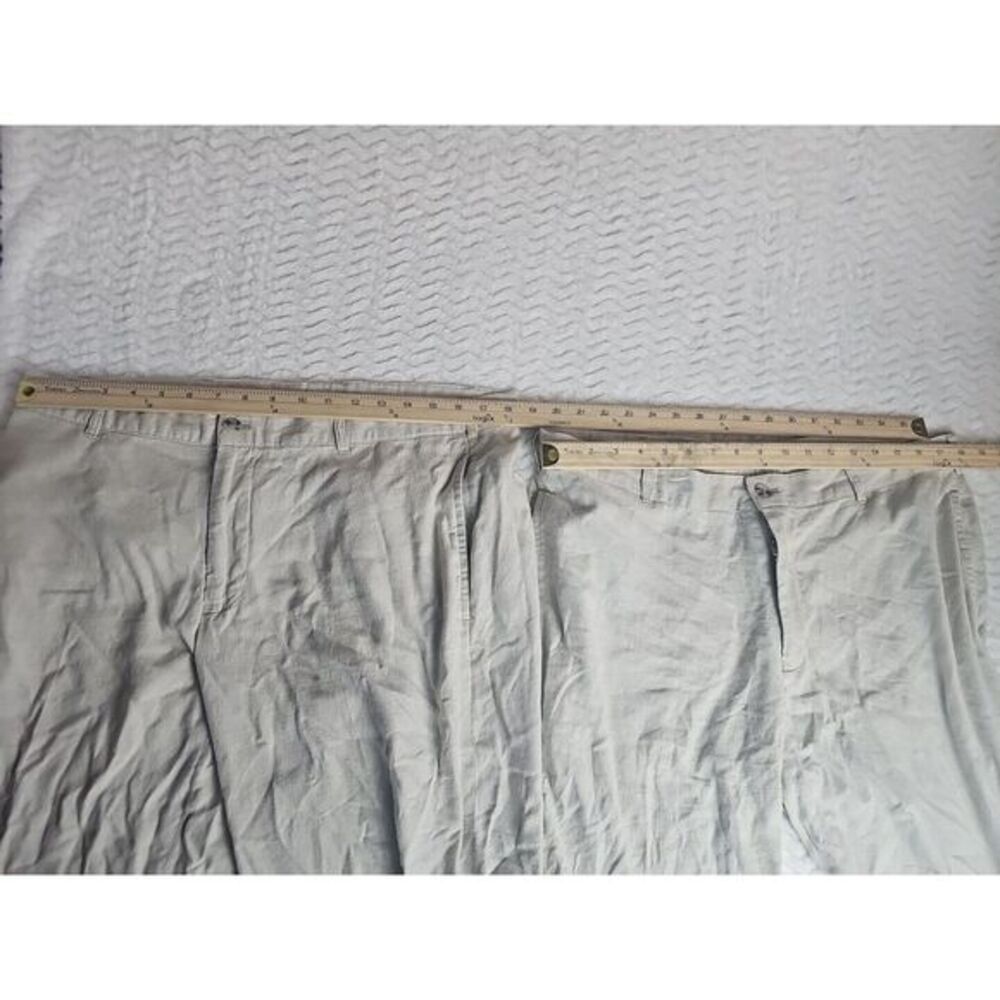 Alan Flusser Pants Mens SZ‎ 36x30 Linen Blend Chino Khaki Beachwear Lot Of 2